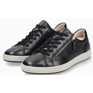 Mephisto Nikita Black Leather Size 8.5 Sneaker Women's Side Zip Comfort Shoe EU